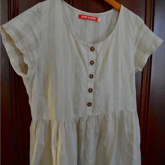 Pyne and Smith Biscuit Stripe Linen Dress - Picture 2 of 7